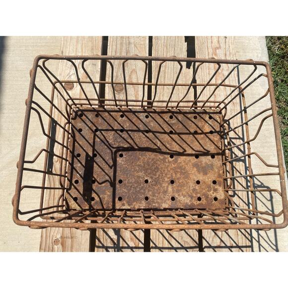 Vintage 1962 Shamrock Dairy Arizona Metal Wire Galvanized Storage Milk Crate 37B - Picture 4 of 5